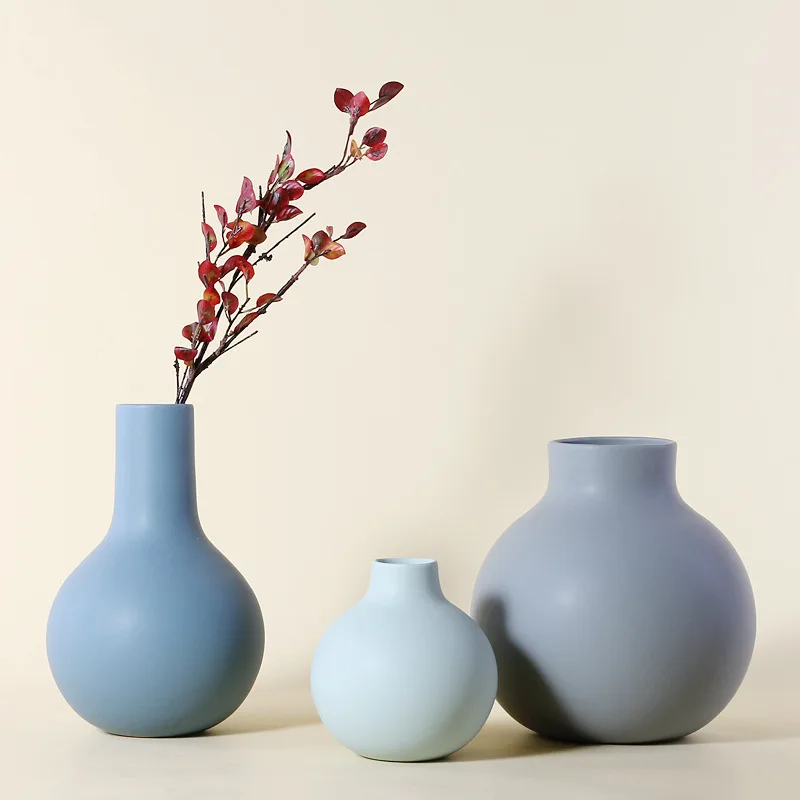 

Mutihome Silent Nordic Style Vase Matte Ceramic Dried Flower Vsae Simulation Flower Arrangement, Home Tv Cabinet Soft Decoration