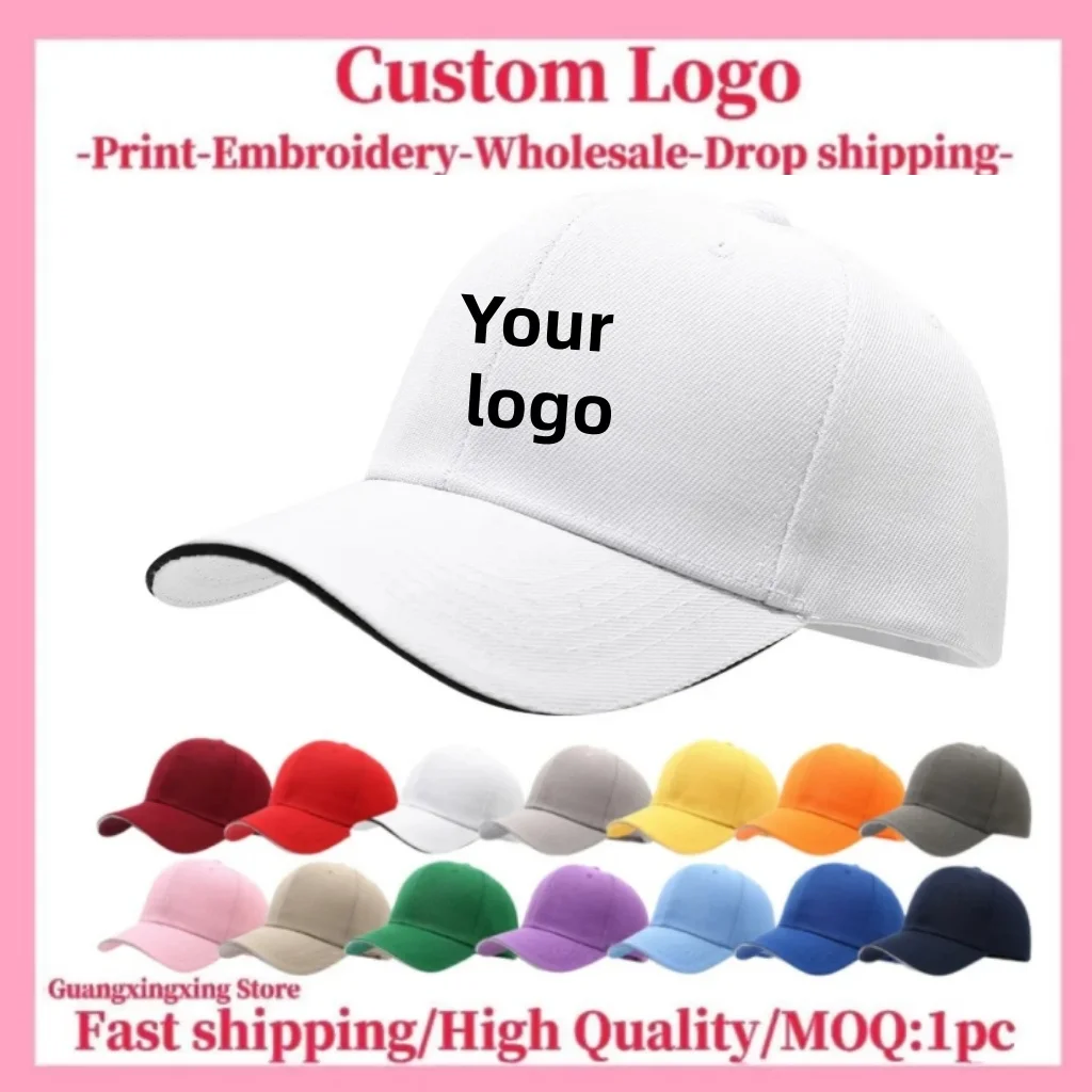 Custom hats 3d embroidered men and women baseball caps cotton custom printed logo picture design custom bottle cap wholesale