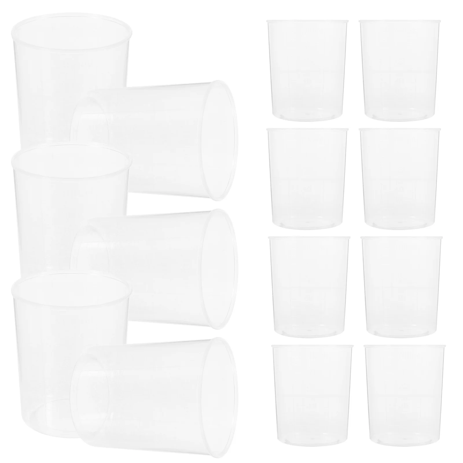 30Pcs Measuring Beakers Clear Plastic Graduated Liquid Measuring Tools Set Laboratory Equipment Heat Resistant for Experiment