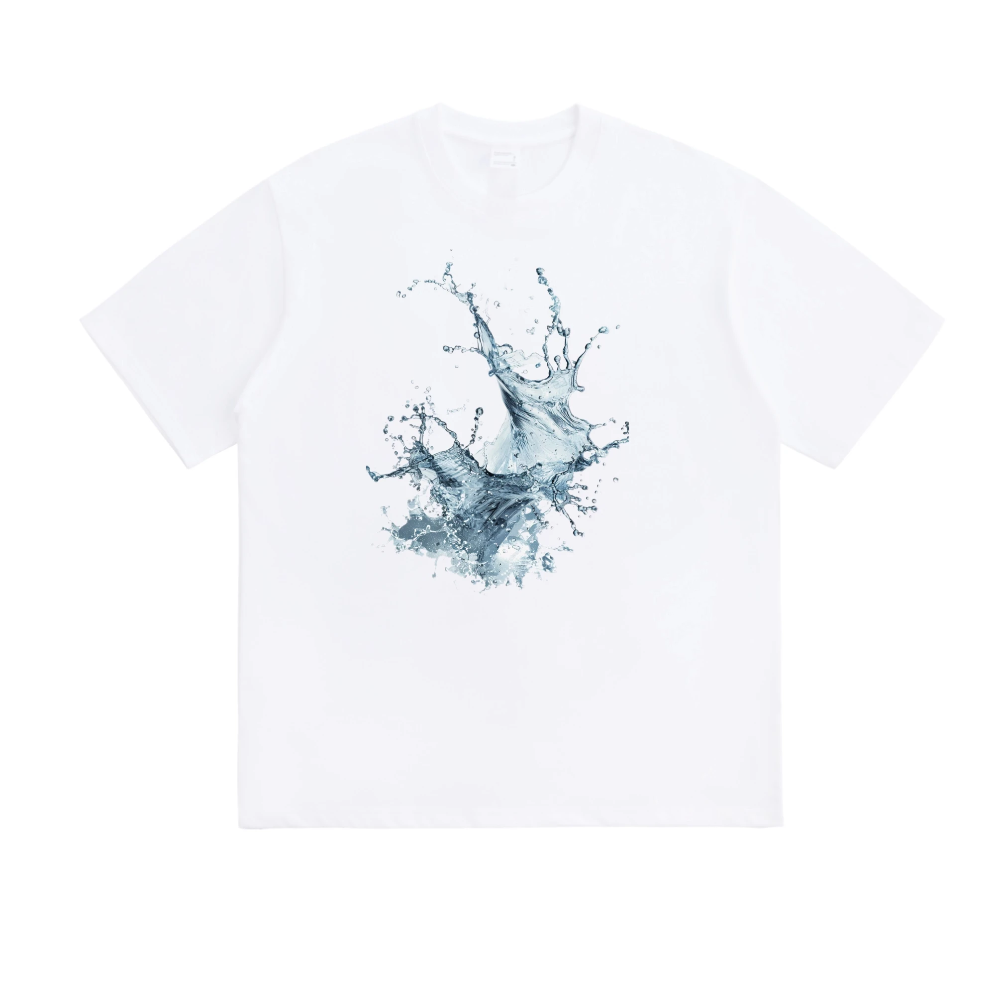 

A Pool of Water Pattern Printed T-shirt Summer Leisure High-end Versatile Breathable Pure Cotton Men's and Women's Y2K T-Shirt
