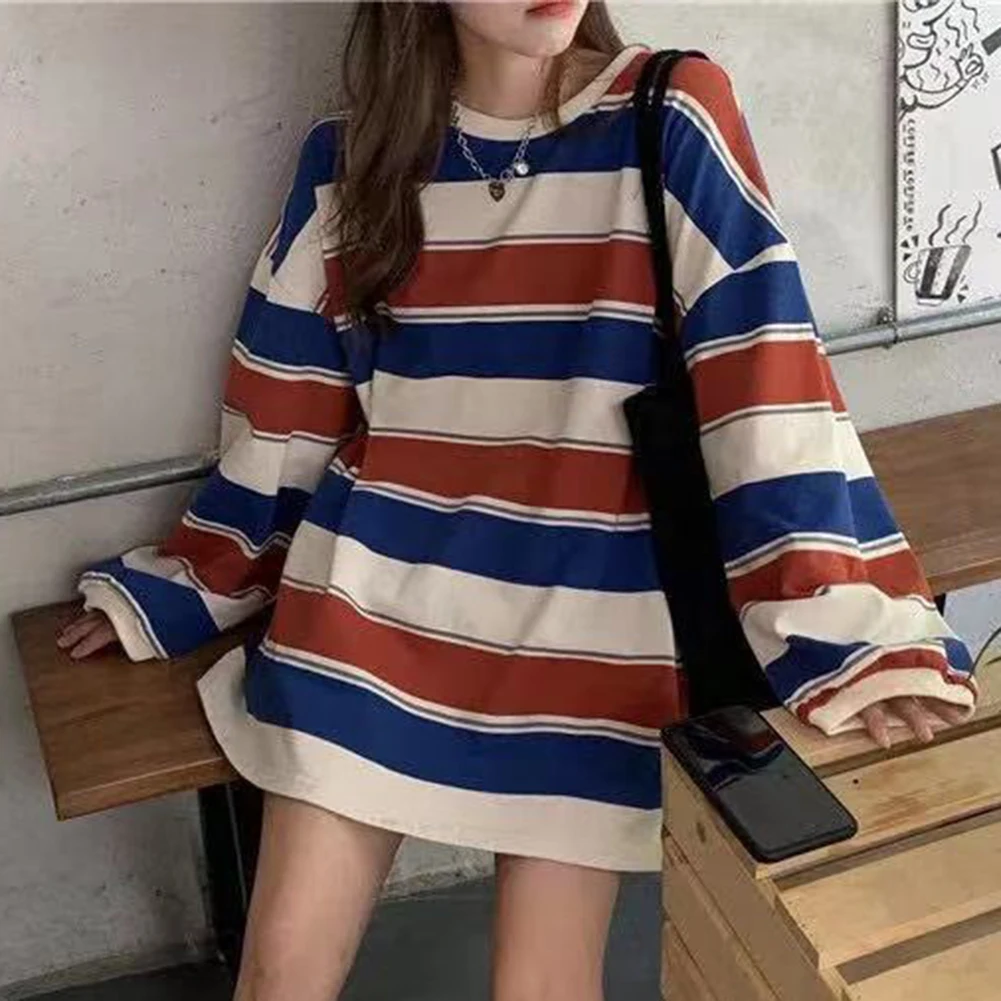 Pullovers Women Sweatshirt Female Streetwear T-shirt Vintage Wear-resistant Loose Plus Size Retro Couples Matching