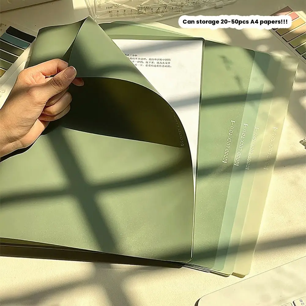 5PCS/Set PP A4 File Folder Rotating Side Open Gradient Color File Binder Loose Leaf Waterproof Test Paper Clamp School Office