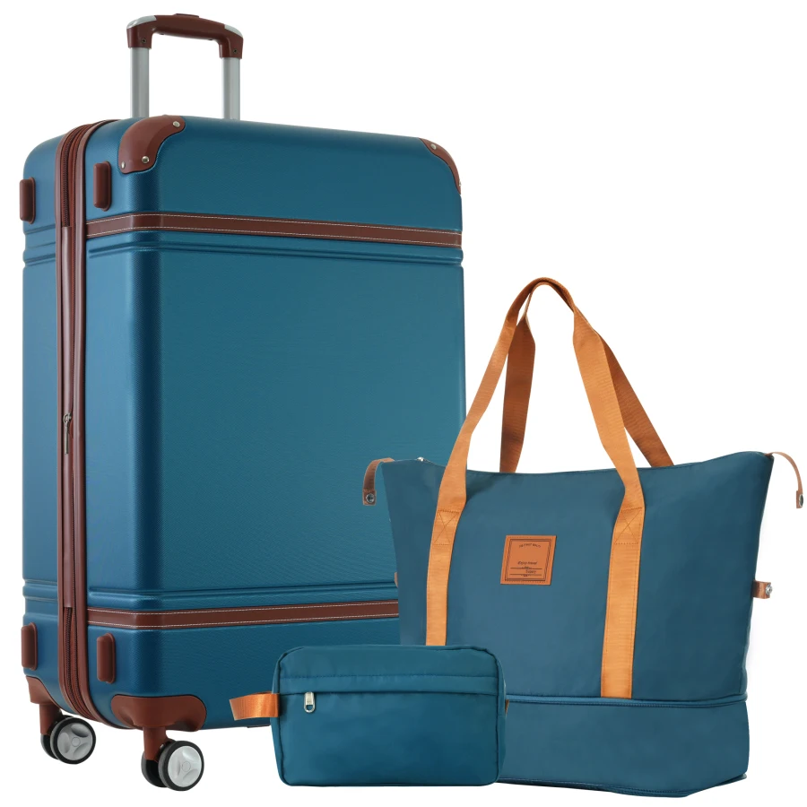 

Hardshell luggage sets for travel, polycarbonate material, blue color, lightweight with double spinner wheels and TSA lock