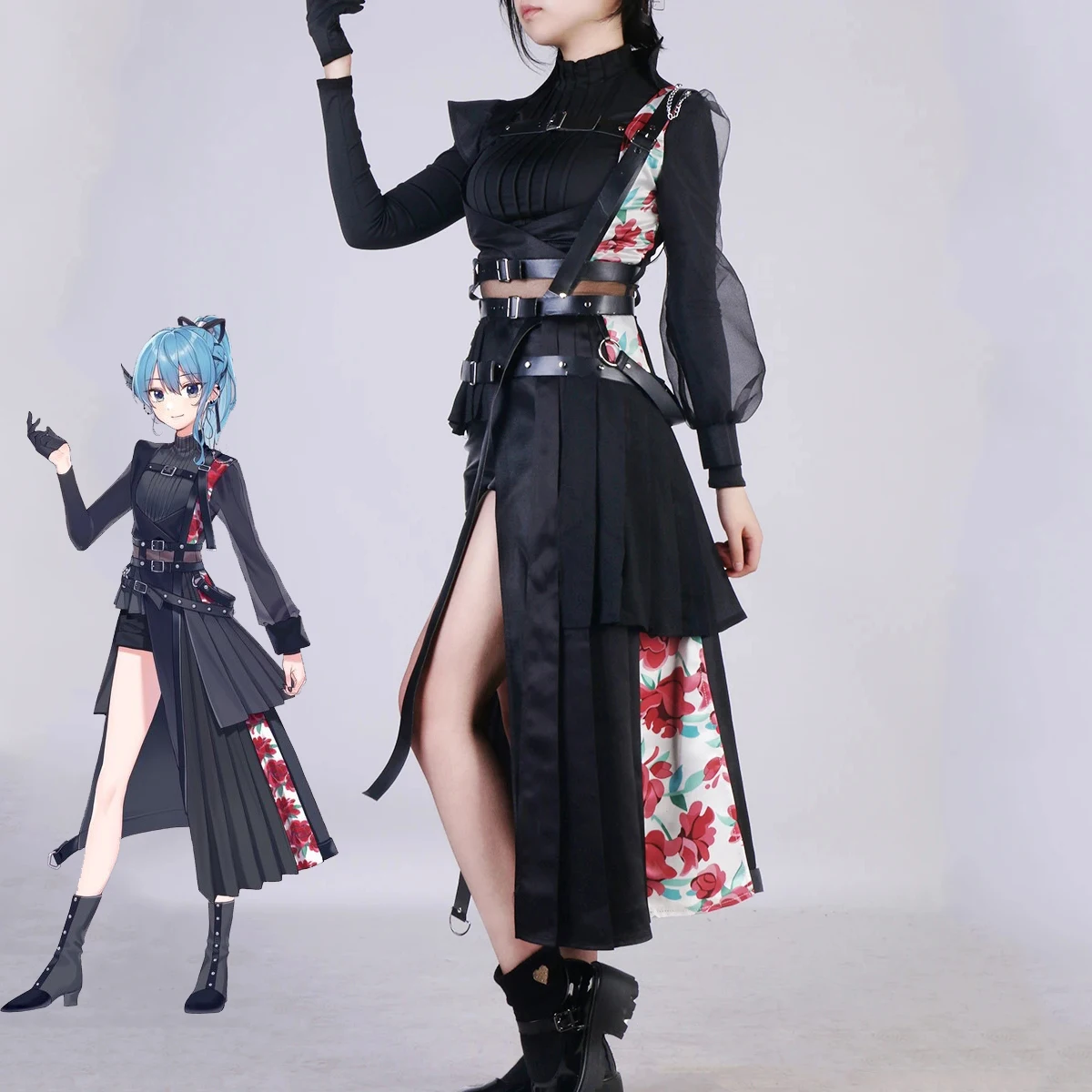 

COS-HoHo Vtuber Hoshimachi Suisei Concert Game Suit Gorgeous Cool Uniform Cosplay Costume Halloween Party Role Play Outfit Women
