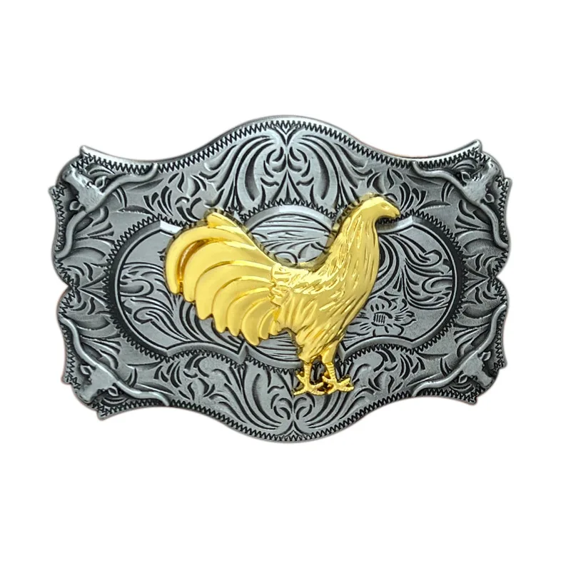 Cockfighting rooster belt buckle Western style