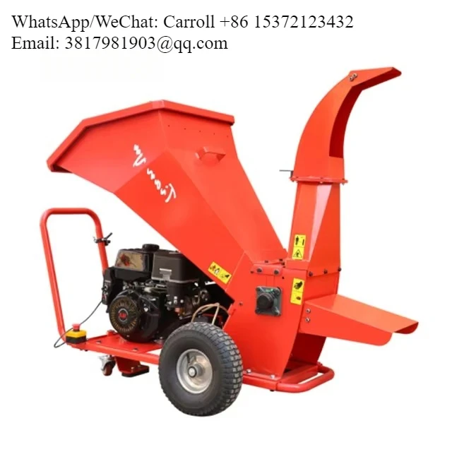 

Forestry Machinery Wood Chipper Shredder Industrial Gas Engine Petrol Engine Mobile Small Wood Branch Crusher For Forest Farm