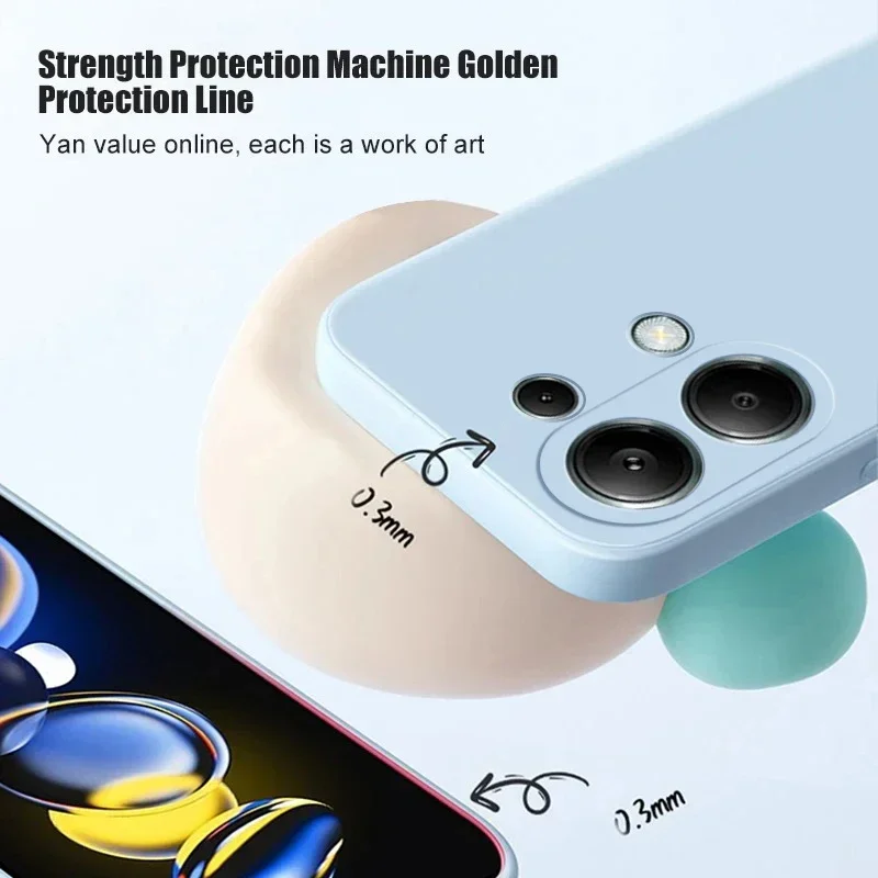 Poco M6 PocoM6 Pro حافظة أصلية من السيليكون السائل لهاتف Xiaomi Poco M6 M 6 Pro PocoM6 M6Pro غطاء خلفي مقاوم للصدمات