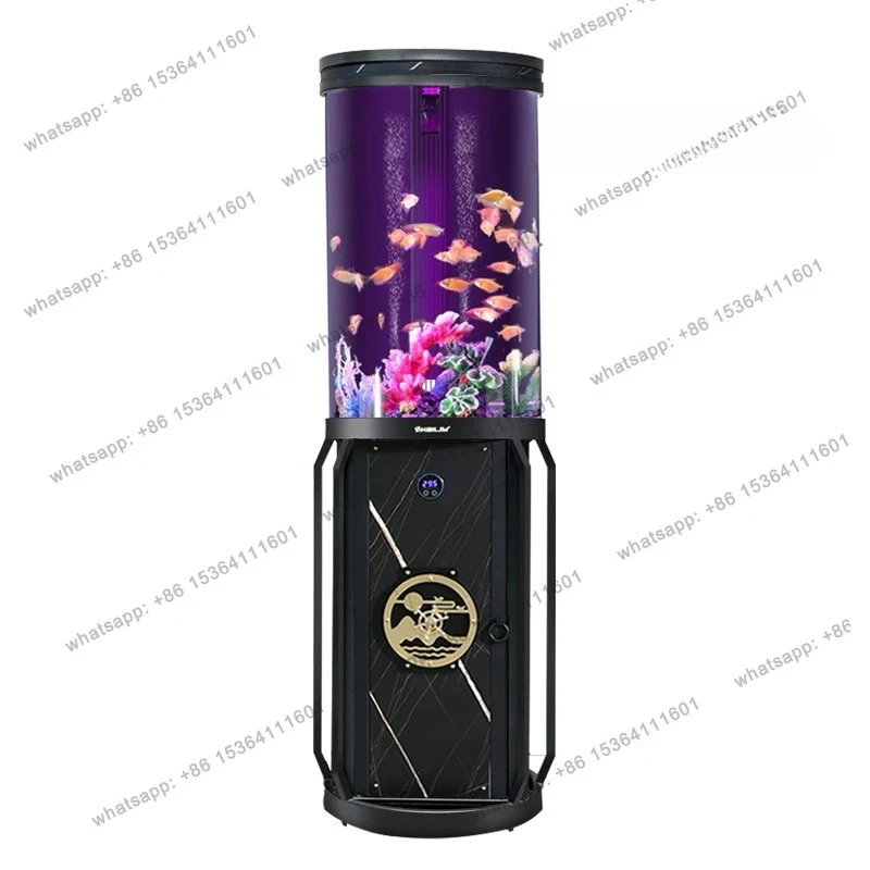 

Intelligent cylindrical fish tank living room water-free fish tank acrylic ecological bottom filter floor aquarium