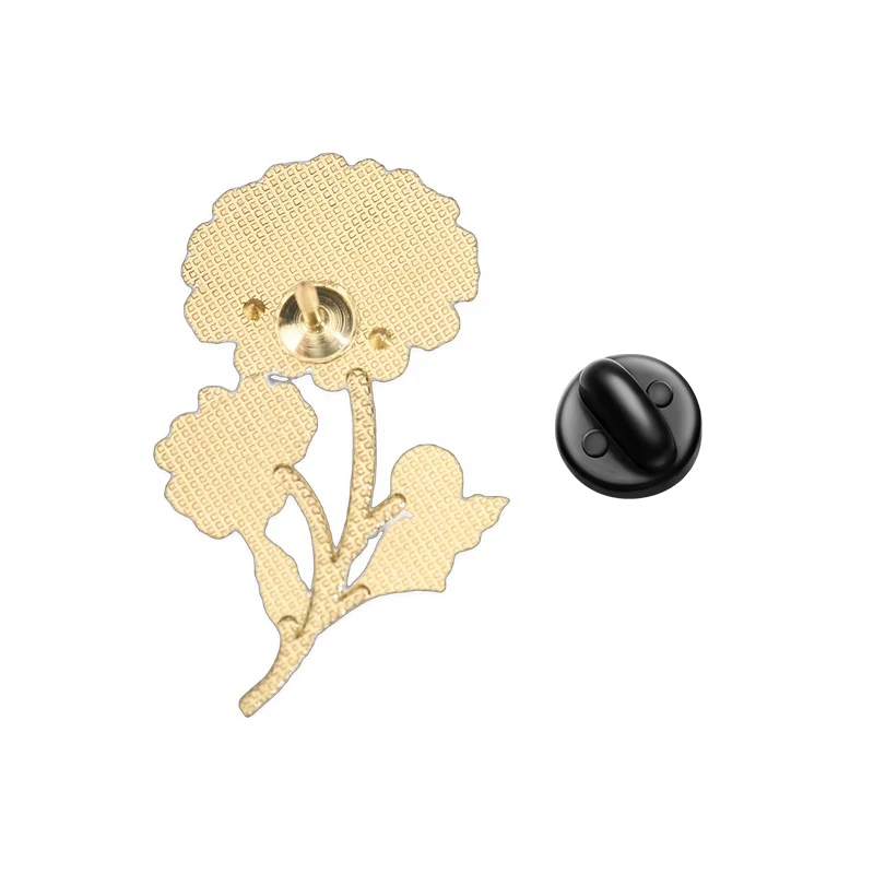 Vintage-Set mit Emaille-Abzeichen in Aquarellblumen-Optik, Rosen-, Pfingstrosen- und Hortensien-Motiv, botanische Anstecknadeln, goldfarbene Umrandung, Broschen, Schmuck, Geschenk für Damen. – Detail 9