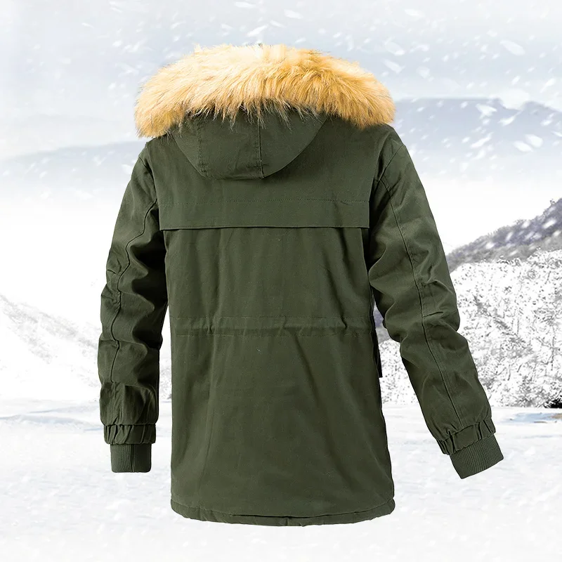 Gorasion New Men Fashion Winter Warm Cotton Jacket Men's Casual Thicken Outdoor Sport Men Jacket Fleece EU Size Black Overcoat