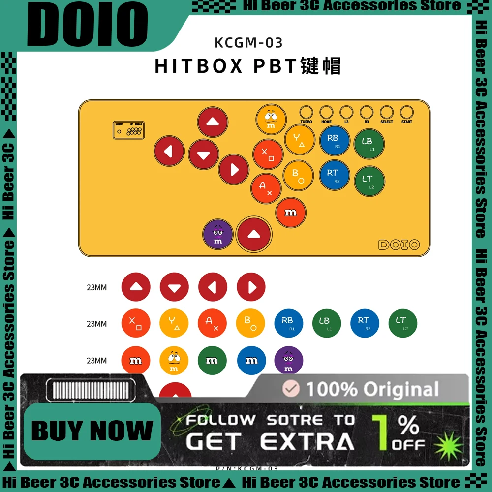 

Doio Hitbox KCGM-03 мини-клавиатура колпачки для клавиш 19 22 клавиши PBT сублимационный индивидуальный набор колпачков для аркадных игр ПК геймер аксессуары подарки