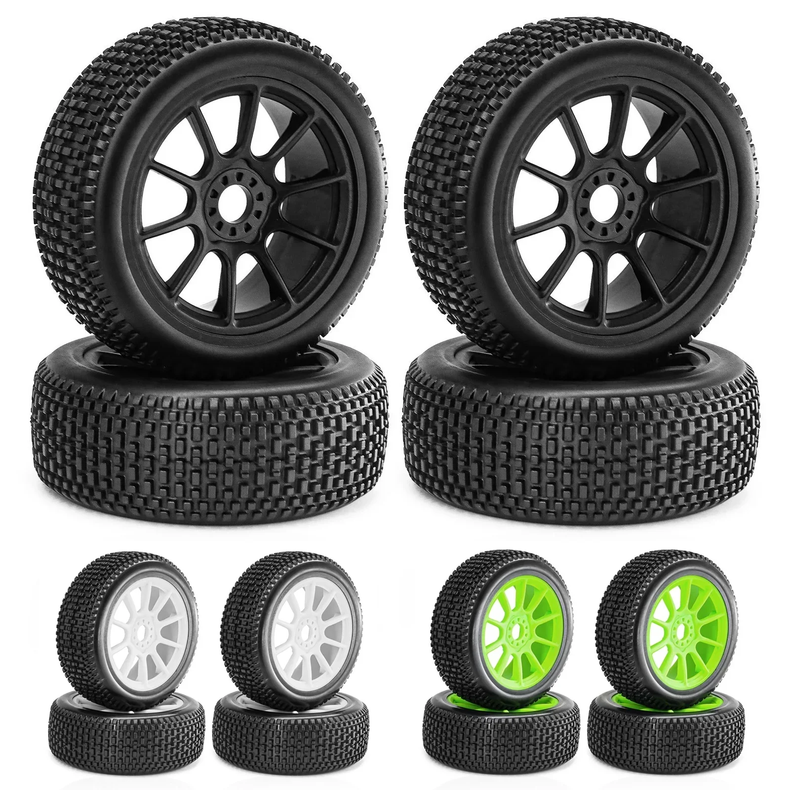 4pcs 117mm 1/8 RC Off-Road Buggy Tires Wheel 17mm Hex for ARRMA Typhon Talion Traxxas Redcat Team Losi Kyosho HPI WR8 HSP RC Car