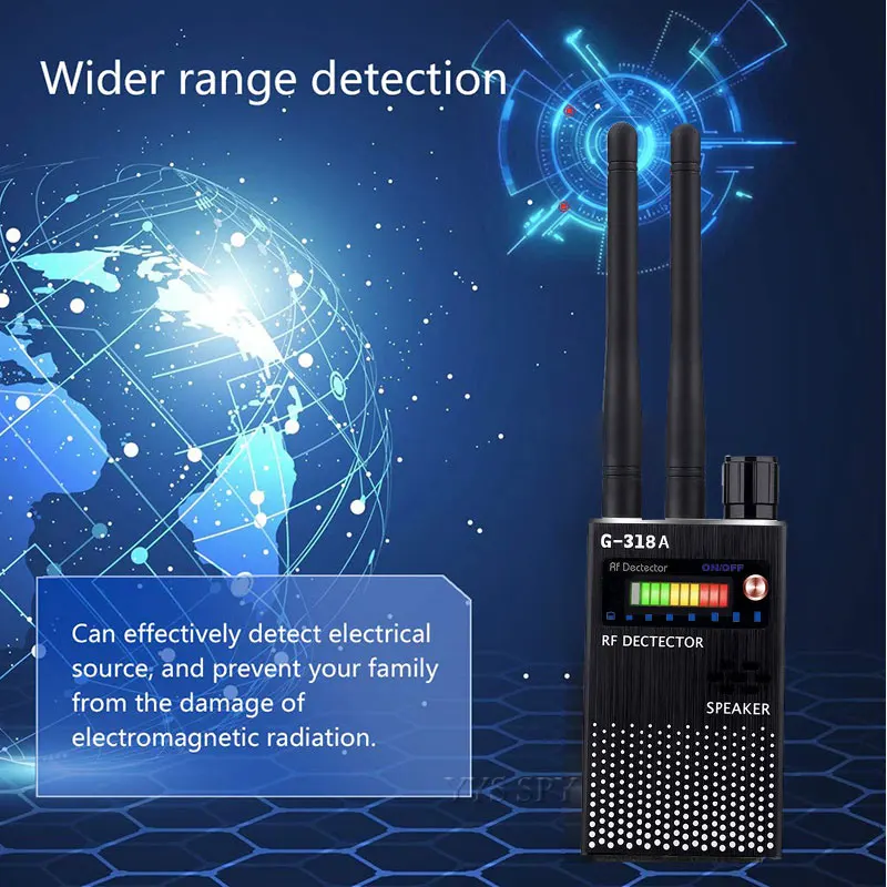 Multi-function Anti-spy Detector Camera GSM Audio Listen Bug Finder GPS Signal Lens RF Tracker Detects Wireless Scanner Gadgets