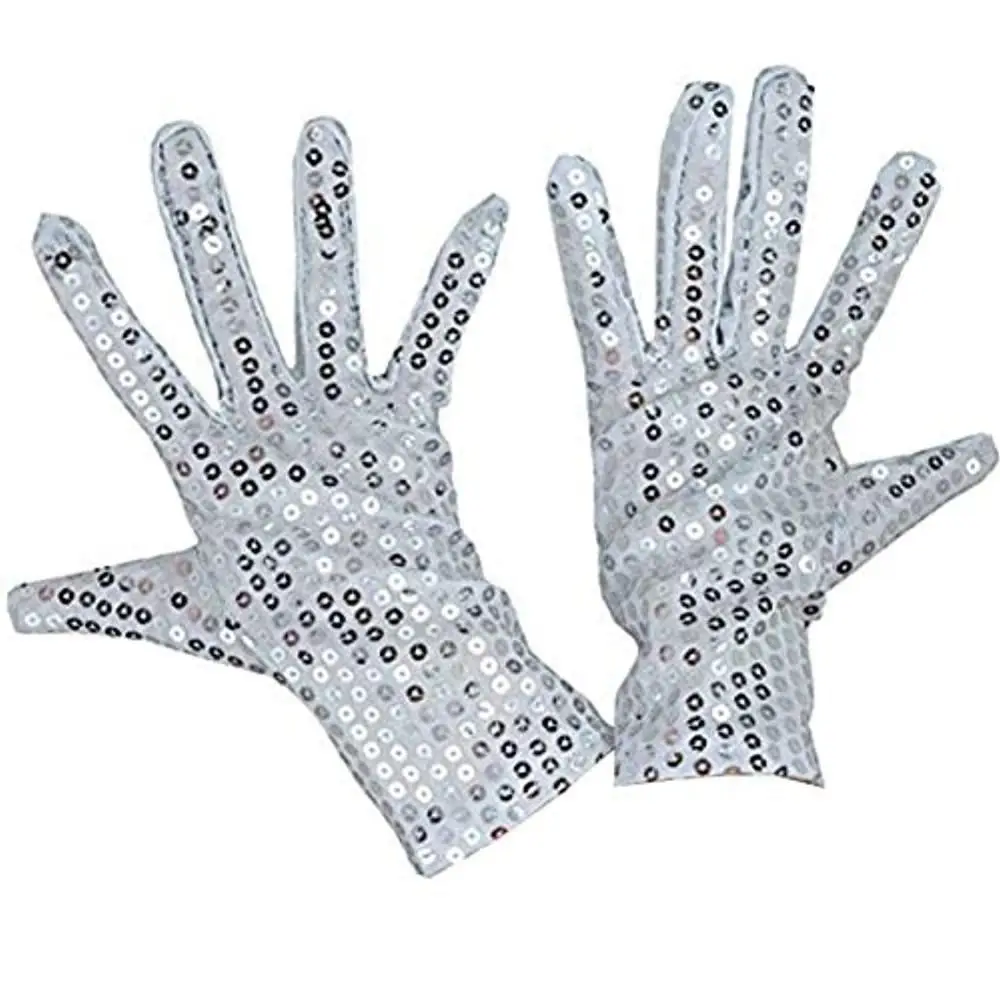 Punk Gothic Disco Costume Dancing Gloves Shining Sequins Gloves Club Handwear Performance Mittens