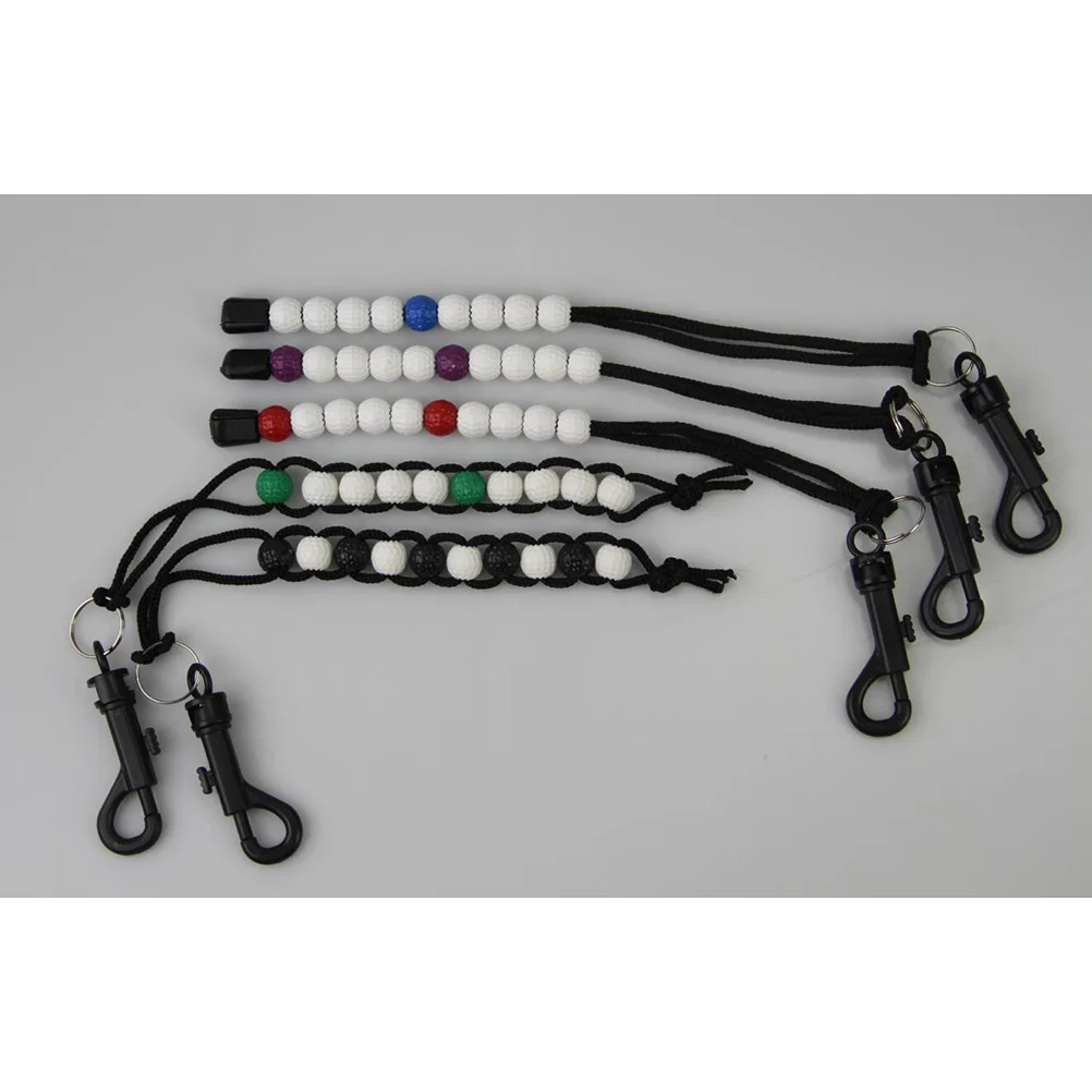 Compteur de perles tressées, 8 pièces, marque de course, comptage de balle, Clip de partition de Golf sur cours, compteur de perles