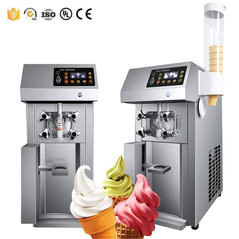 

Commercial Soft Ice Cream Maker Desktop Stainless Steel Single Head Ice Cream Making Machine