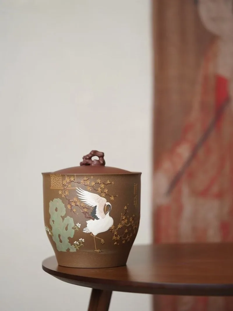 Purple sand tea cans hold awakening tea cans in one catty, moisture-proof sealed storage cans, household tea cans