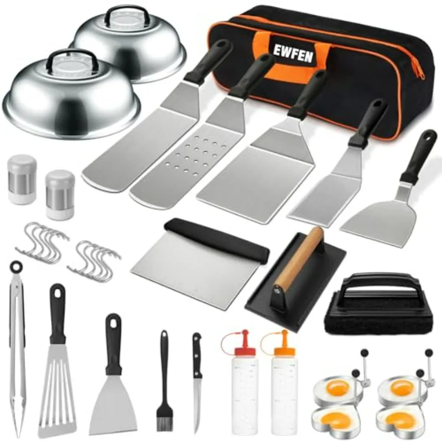 

35PCS Griddle Accessories Kit, Flat Top Grill Accessories Set for Blackstone and Camp Chef, Grill Spatula Set with Enlarged Spa
