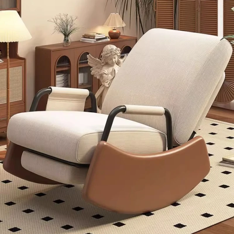 

Retro Scratch-Resistant Rocker, Corduroy Recliner with Ottoman, Adjustable Ergonomic Armchair, Balcony Lounge Sofa Chair