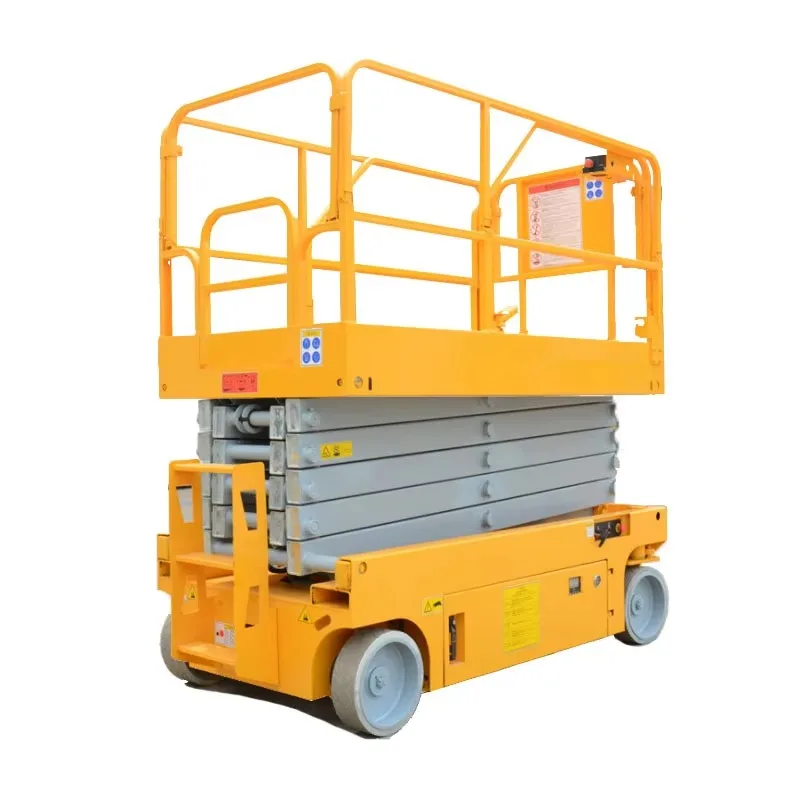 Small Towable Scissor Lift Aerial Work Platform Mobile Hydraulic Electric with high Capacity view 3
