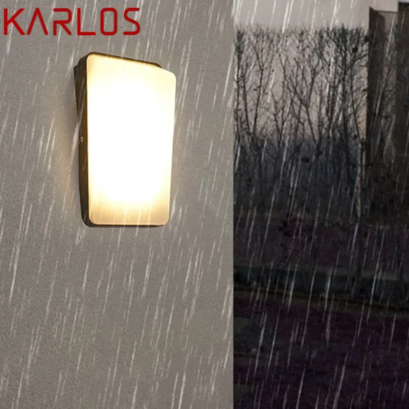 KARLOS Contemporary LED Outdoor Wall Lamps Electric Simplicity Waterproof Balcony Hallway Courtyard Villa Gate Hotel