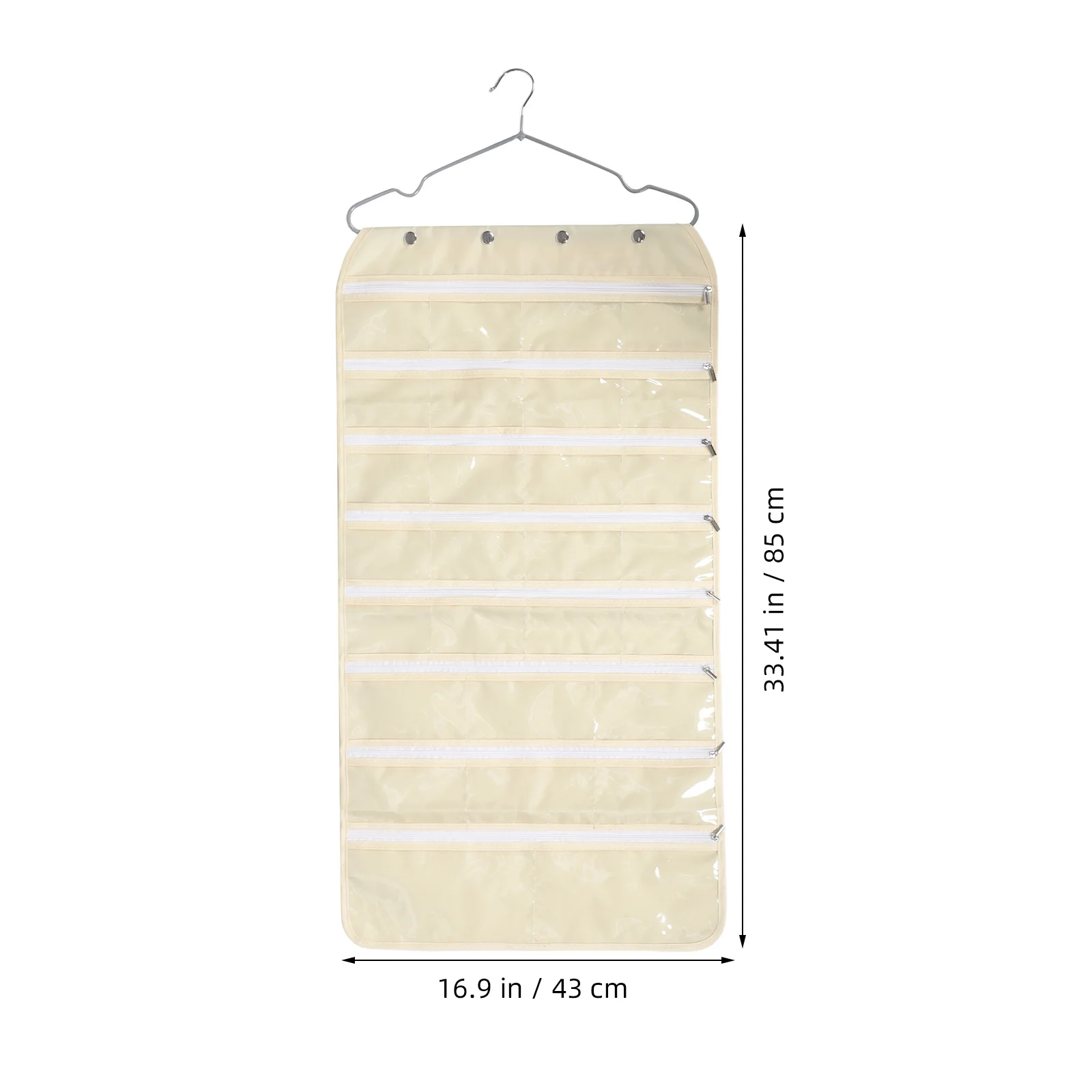 Hanging Jewelry Organizer Transparent Storage Bag Zippered Pockets Portable Travel Necklace Earring Bracelet Holder Home Closet