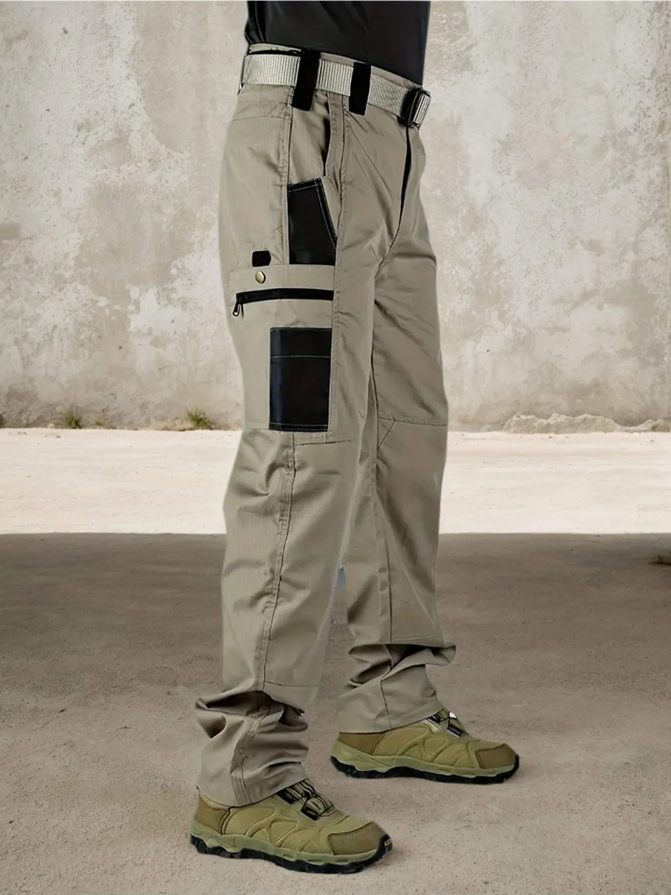 Plus Size Elastic Tactical Cargo Pants for Men Outdoor Hiking Fishing Work Pant Waterproof Men's Multi-pocket Trousers