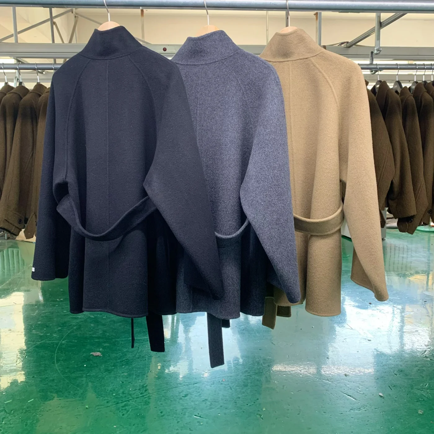 Autumn Winter New Korean Double-sided Women Handmade Cashmere Coat Stand Collar Short Jacket Long Sleeve Versatile Style