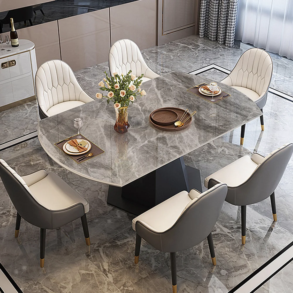 Round Sintered Stone Dining Table, Round Dining Room Table Set With 4 Chairs Bjflamingo Marble Sintered Stone Dining Table Set