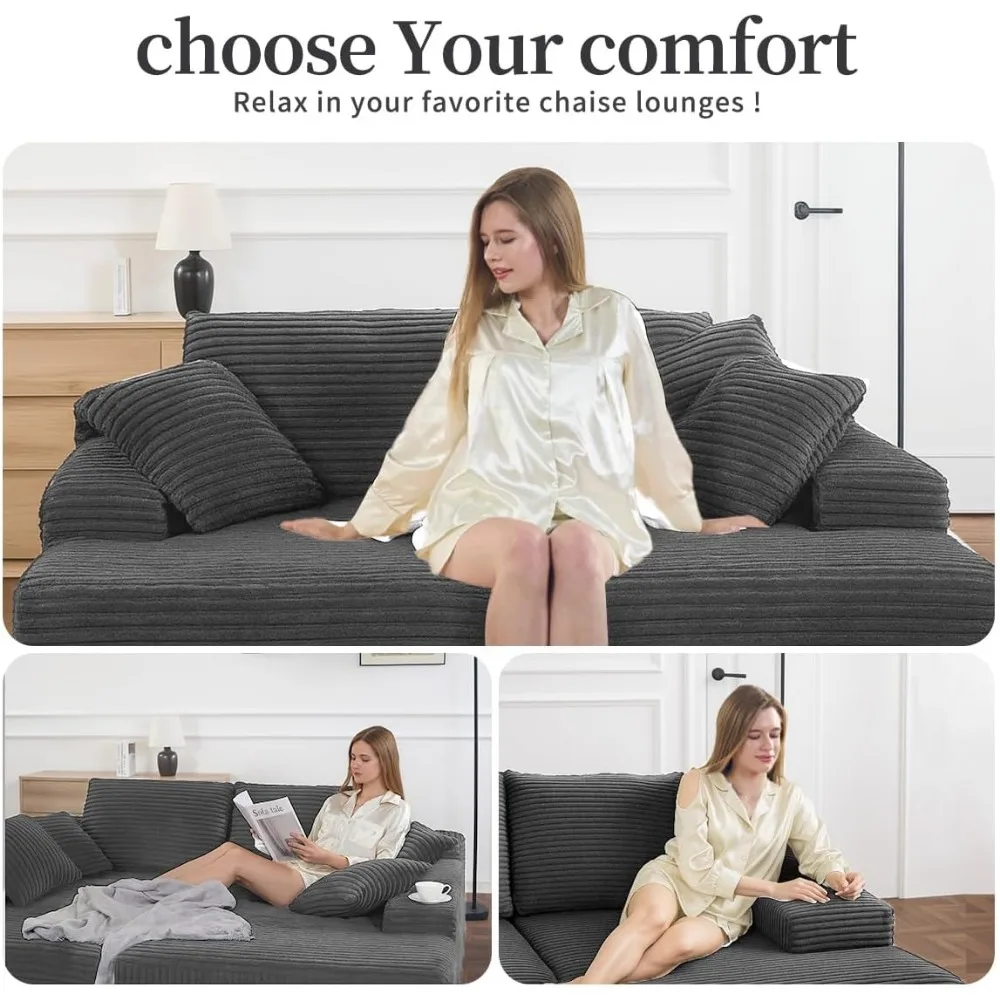 أريكة نوم منجدة كبيرة الحجم، سرير أريكة سحابي مريح، كرسي صالة للجلوس العميق لغرفة المعيشة، كرسي استرخاء داخلي #4