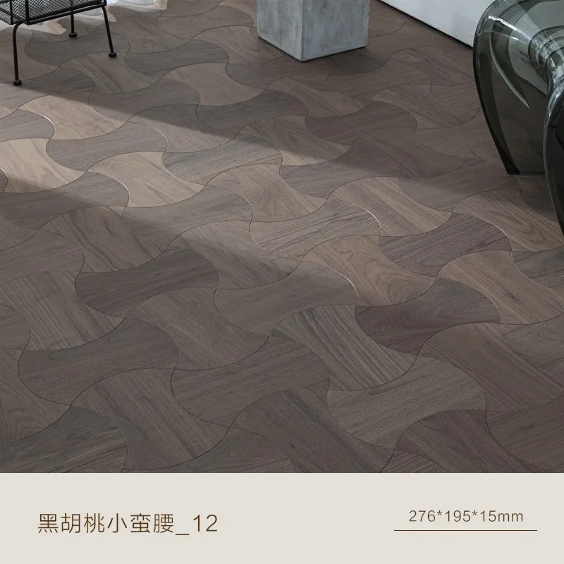 Wood Flooring Planks Wear Resistant Scratch Resistant Surface DIY Interlocking Design Home Office Interior Decor