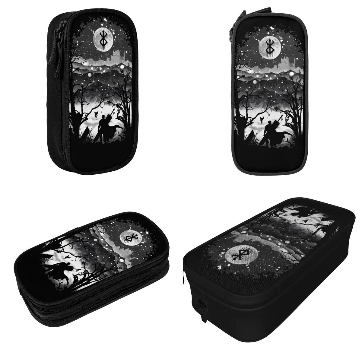 Moon And Berserk Pencil Case Cute Pen Box Bag Student Large Storage Students School Gift Pencilcases