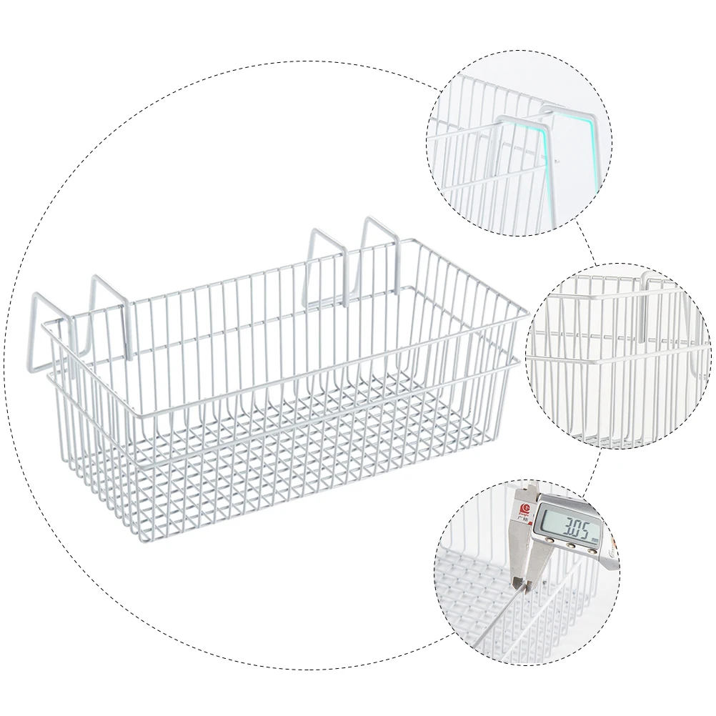 

Hanging Storage Iron Large Capacity White Multi Purpose Storage Basket Hollow Grid Multi purpose Dorm Office Hotel