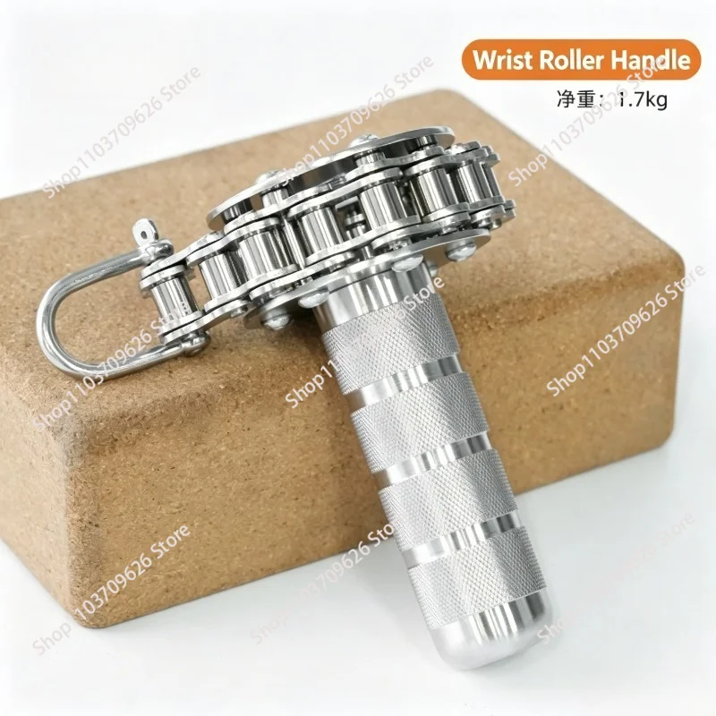 For Stainless Steel Wrist Roller Forearm Exerciser, Single Arm Wrist Trainer for Grip Strength & Arm Wrestling Workout Equipment