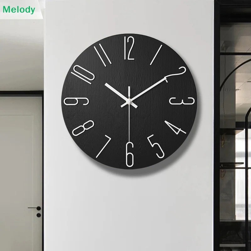 Minimalist Round Wall Clock - Beige Texture Design with Rose Gold Numerals & Hands for Living Room Bedroom Decor