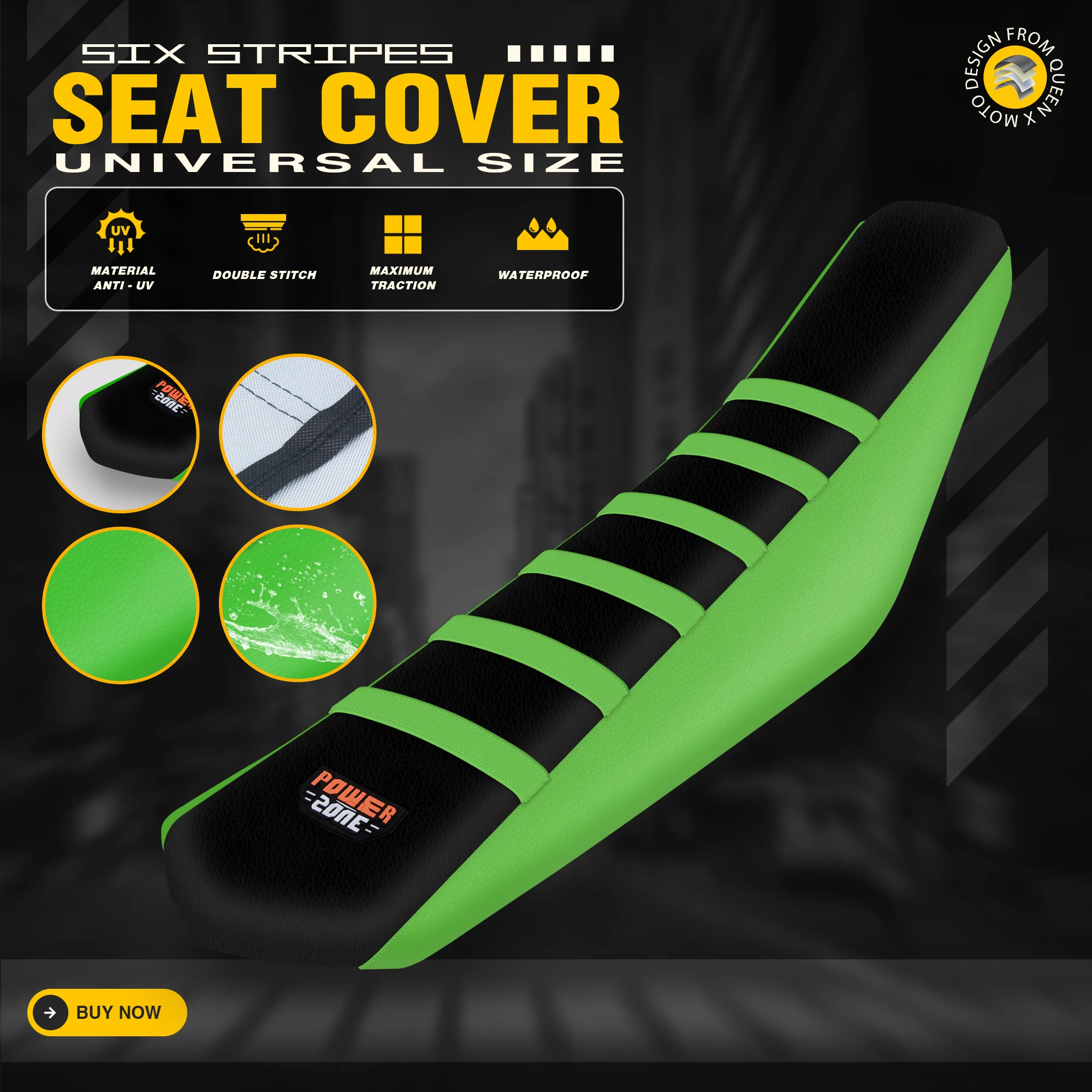 Queen X Seat Cover For SX YZF TC CRF Dirt Pit Bike  Universal Ribbed Motorcycle Waterproof Non-slip Seat Cushions