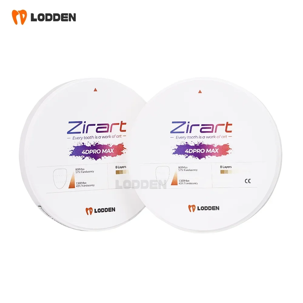 Lodden Zirconia Multilayer Block 98*10-25mm A-colors 4D PRO MAX Multilayer Zirconia Disc for CAD CAM open System Dental Material