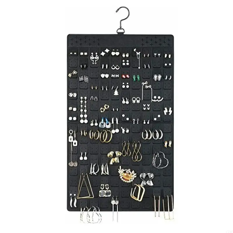 

C71C Double Sided Felt Jewelry Organizers Practical Hanging Storage Rack Necklace Bracelet Earring Chain Hair Accessory