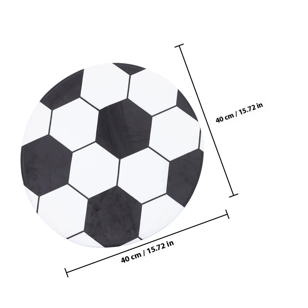 Football Round Rug Non Slip Floor Mat for Computer Chair Home Office Bedroom Living Room Decor