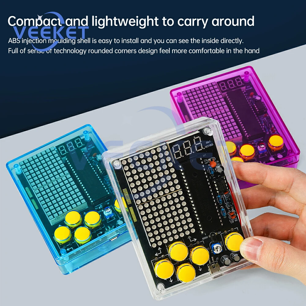 

Voice Version Innovative Decompression Pixel Game Console Kit Electronic DIY Kit 51 Single-Chip Electronic DIY Loose Part