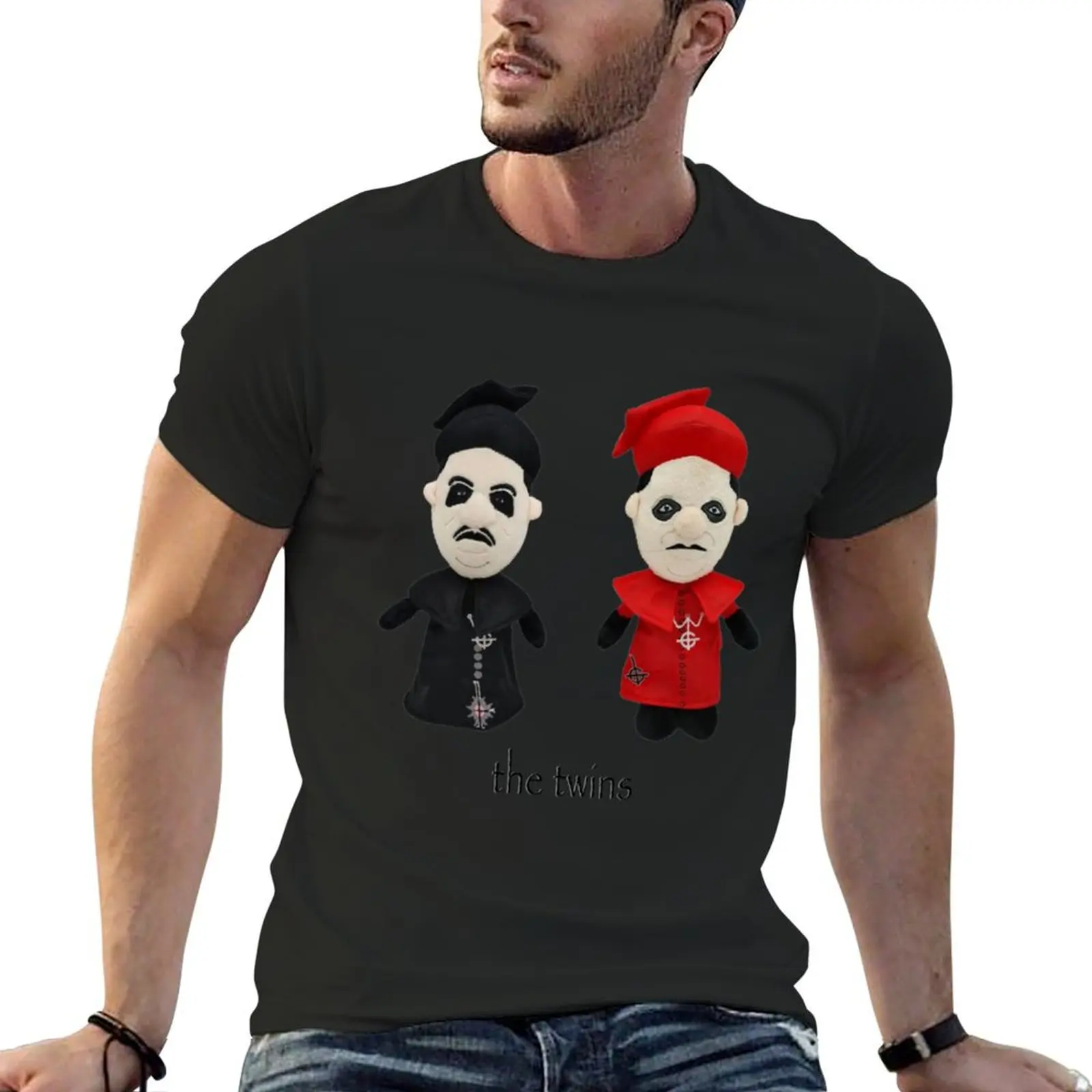 The twins cardinal plushie copia black and red T-Shirt cotton graphic tees anime stuff baggy shirts mens graphic t-shirts