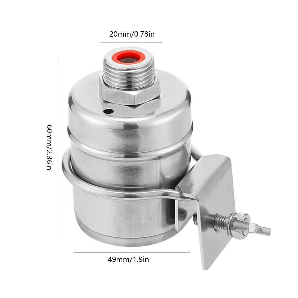 1/2 ''поплавковый клапан из нержавеющей стали с контролем уровня воды, полностью автоматический поплавковый клапан, плавающий шаровой клапан с защитой от ударов на входе воды