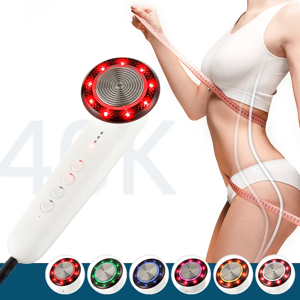 

Foreverlily Portable 40K Cavitation Ultrasonic Mini Body Slimming Machine Anti-Cellulite Fat Burner 7 Colors Photon Body Slimmer