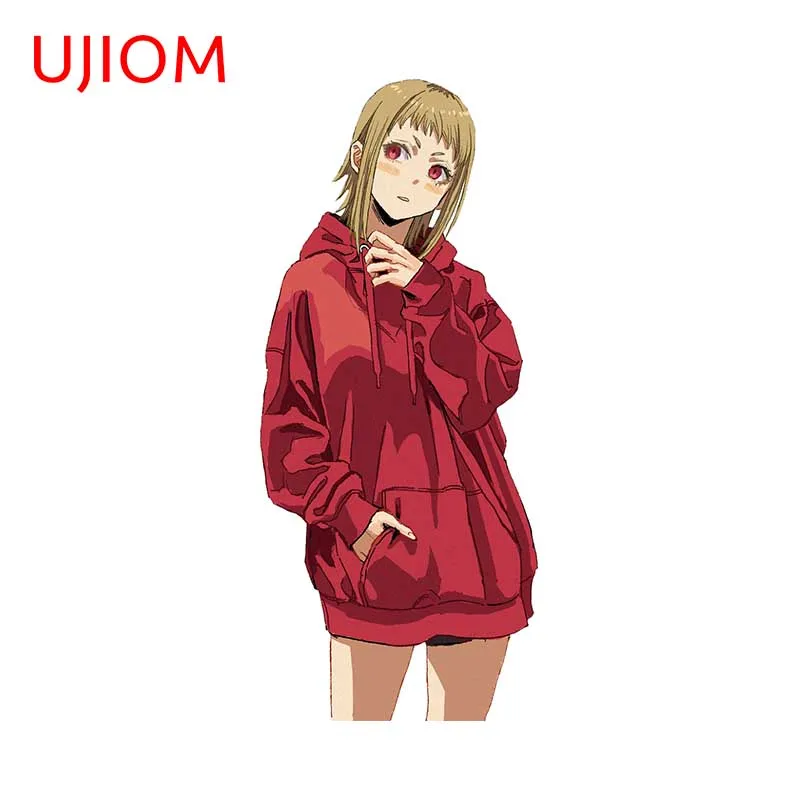 UJIOM 13cm X 5.7cm Akane Sawatari Red Clothes Chibi Anime Girl Personality Wall Stickers Vestibule Decal Lovely Wardrobe Murals