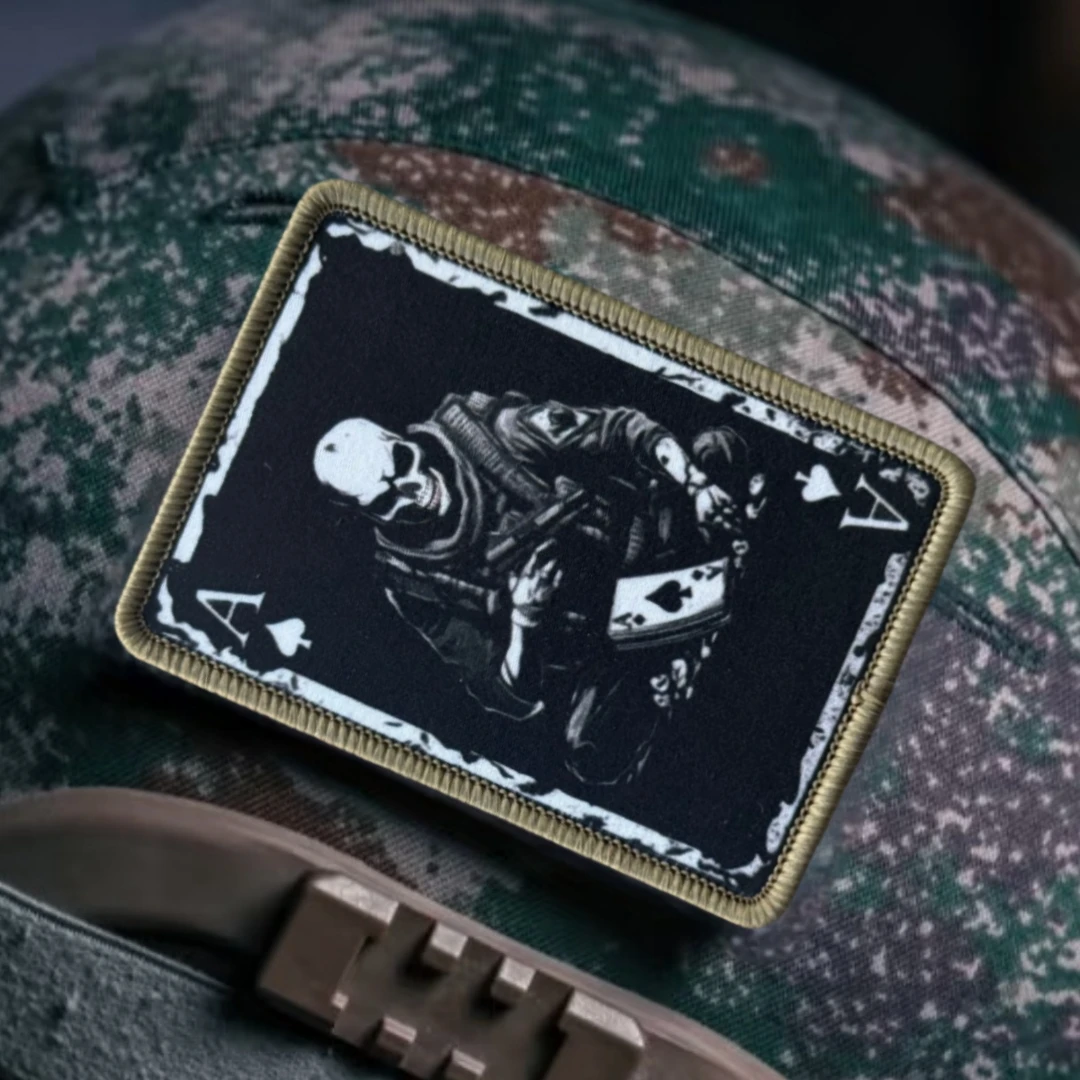 Ace Spades Parche Moral Táctica Calavera Operador Velcro Mochila - imagen 2