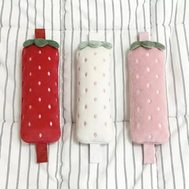 1Pcs Cute Plush Strawberry Pencil Bag Strap Top Large Capacity Student Pen Pouch Exquisite Stationery Organizer