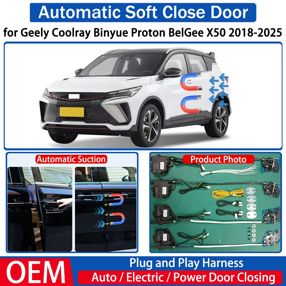 

for Geely Coolray Binyue Proton BelGee X50 2018-2025 Car Automatic Soft Close Door Electric Suction Auto Power Closing System