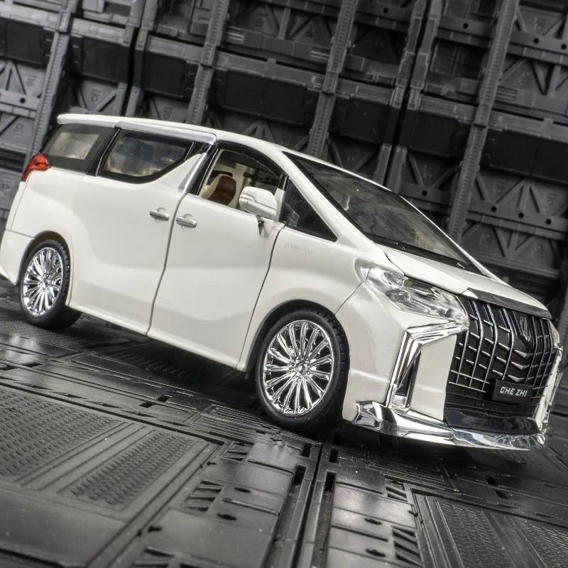 1:24 Toyota Alphard puertas de modelo de coche de aleación y capó de motor, el maletero se puede abrir como regalo de cumpleaños para amigos