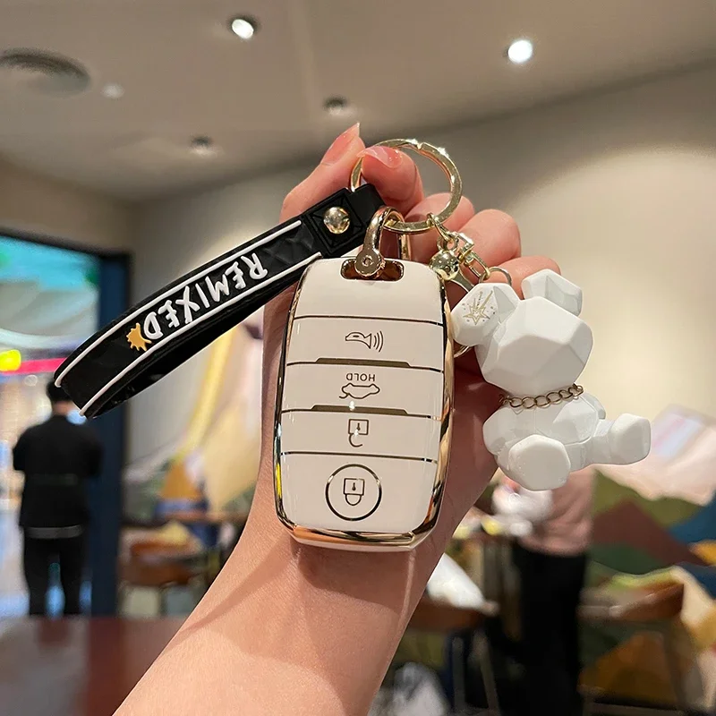 4 Buttons TPU Car Remote Key Case Cover Fob for Kia Sportage Cerato Optima K2 K3 K4 K5 Rio Picanto K2 Soul Sorento Ski Sedona