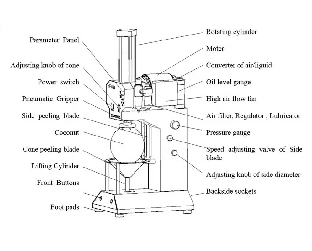 Industrial automatic coconut peeling machine/pineapple peeling machine